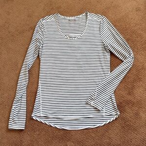 Athleta striped scoop neck